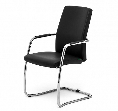 WELL_SEAT КРЕСЛО НА ПОЛОЗЬЯХ ЧЕРНЫЙ/ХРОМ