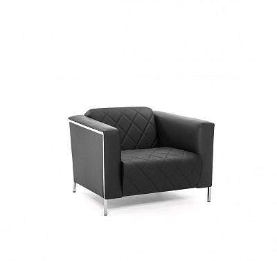 VISPO кресло, кожа+ к/з черн ЧЕРНЫЙ/КОЖА