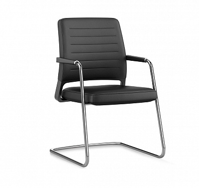 VINTAGE Кресло на полозьях ЧЕРНЫЙ/ХРОМ