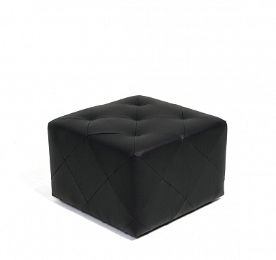 PRATO Пуф 56x56  кожа 20*20 ЧЕРНЫЙ