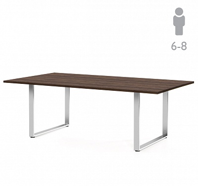 ROLA Стол д/переговор 240 хром ТАБАК/ХРОМ