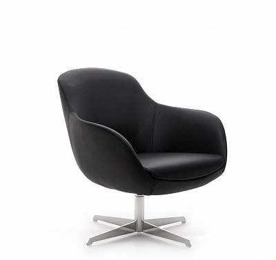 NOBLE METAL КРЕСЛО КОЖА ЧЕРНЫЙ/КОЖА