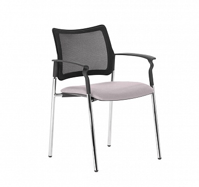 PINKO-MESH КРЕСЛО НА ОПОР,ПОДЛ ЧЕРН/СЕРЫЙ/ХРОМ